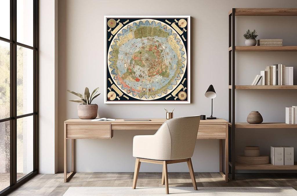 Historic Map - Map of the World, 1587, Urbano Monte - Vintage Wall Art - 44in x 44in