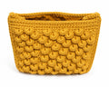 Hand-Crocheted Floral Accent Bag - Golden Mustard Clutch